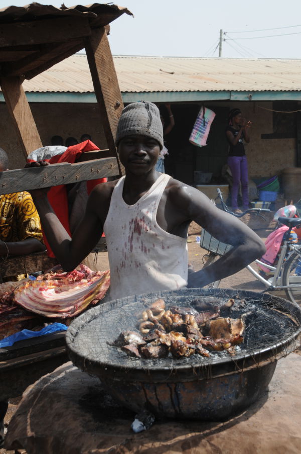 Fried chicken at the market