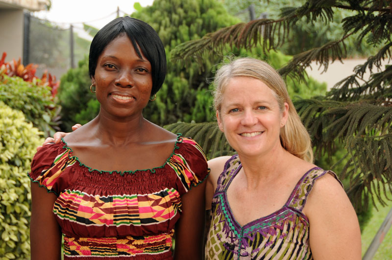 Cynthia and Beth in African dresses
