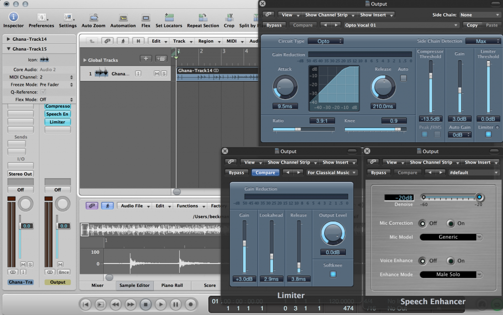 Some of my audio processing